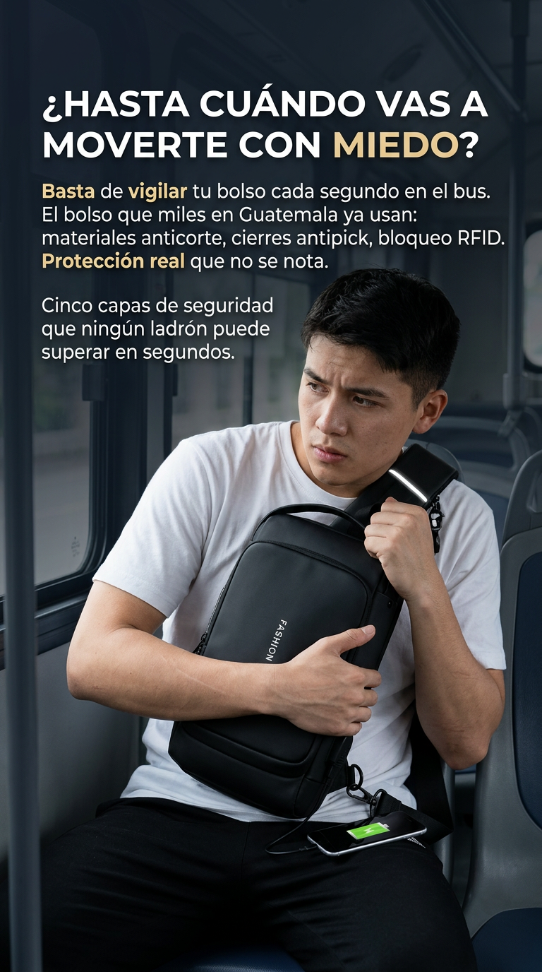 Cangurera Bolso Antirrobo Hombres