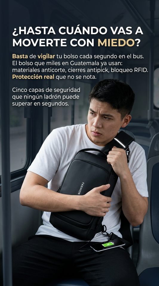 Cangurera Bolso Antirrobo Hombres